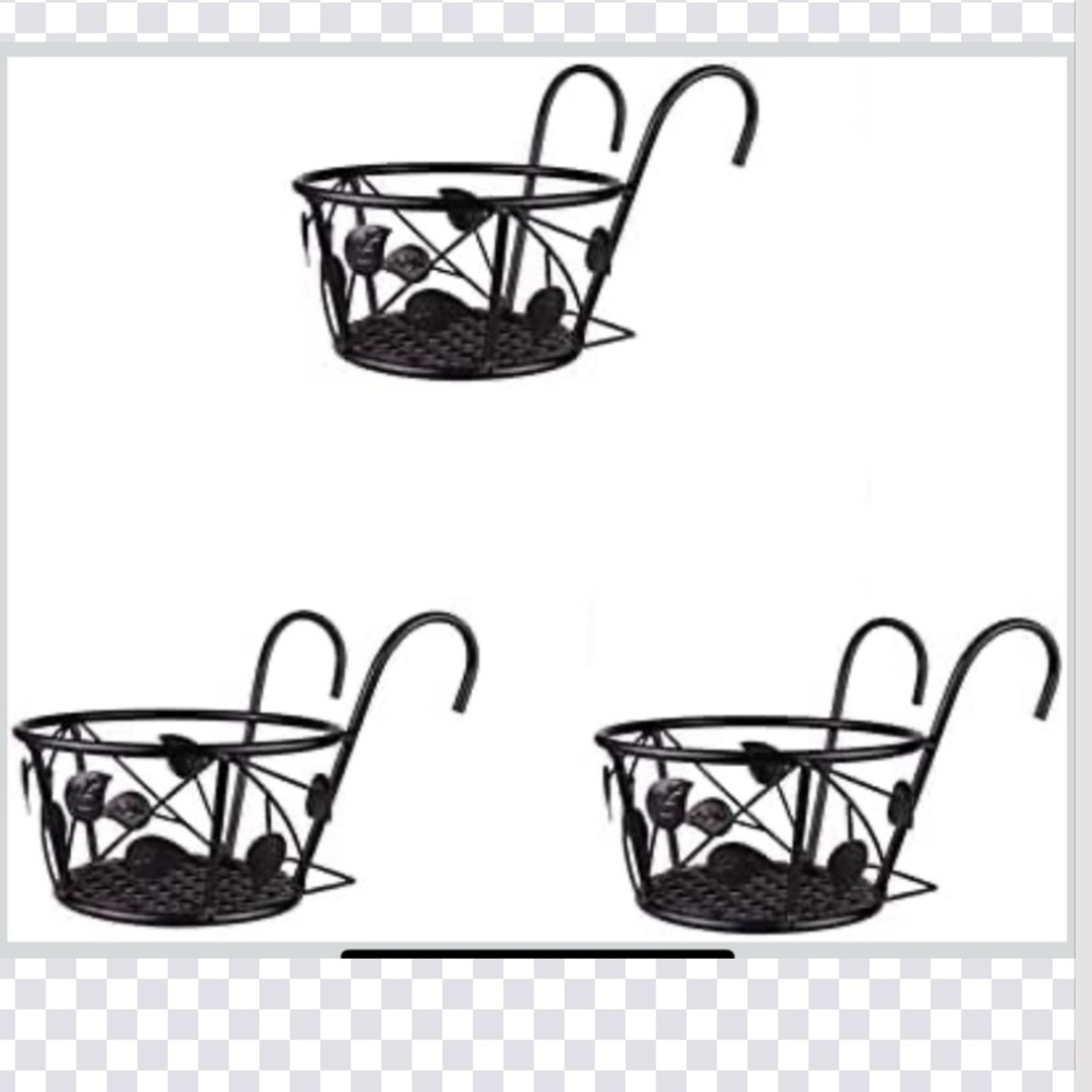 Set of 3 Iron Hanging Flower Baskets